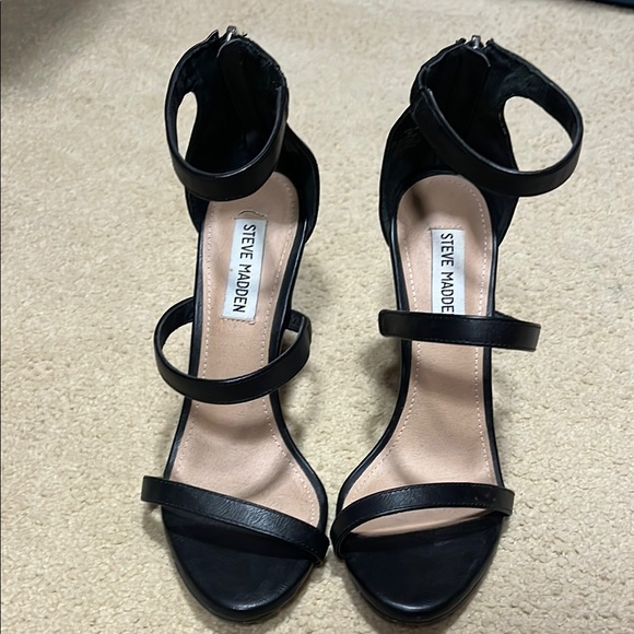 Steve Madden Black Strappy Heels - Picture 1 of 3